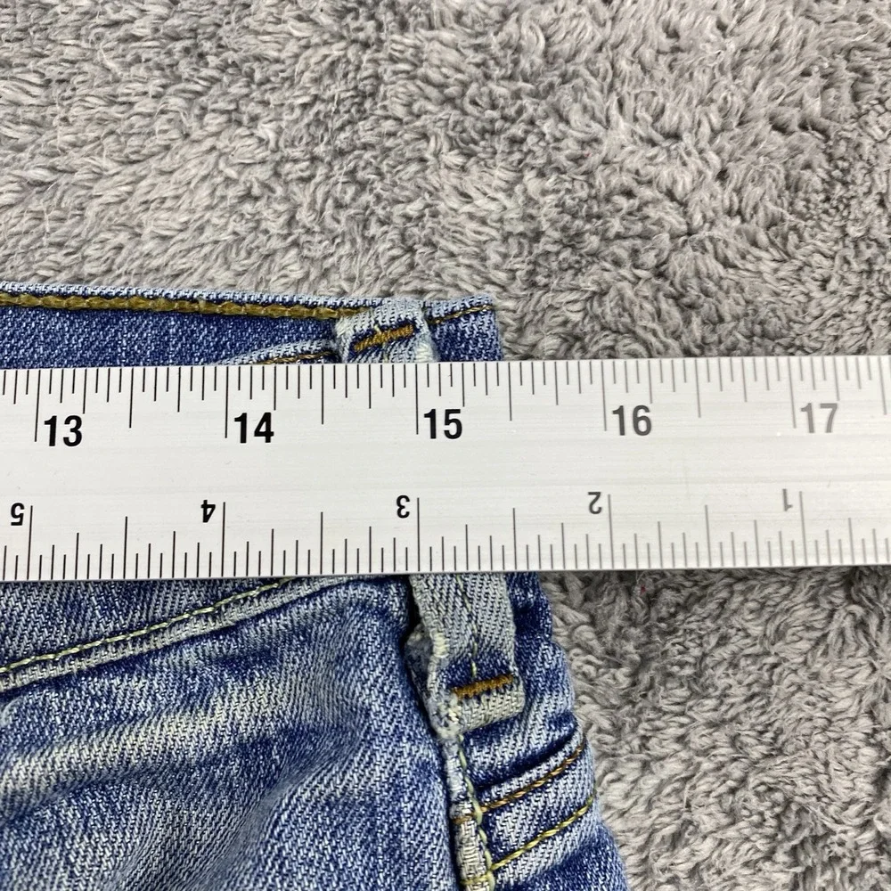 Levi's 519 Slim Jeans Mens 32X34‎ Blue Medium Wash Low Rise Distressed